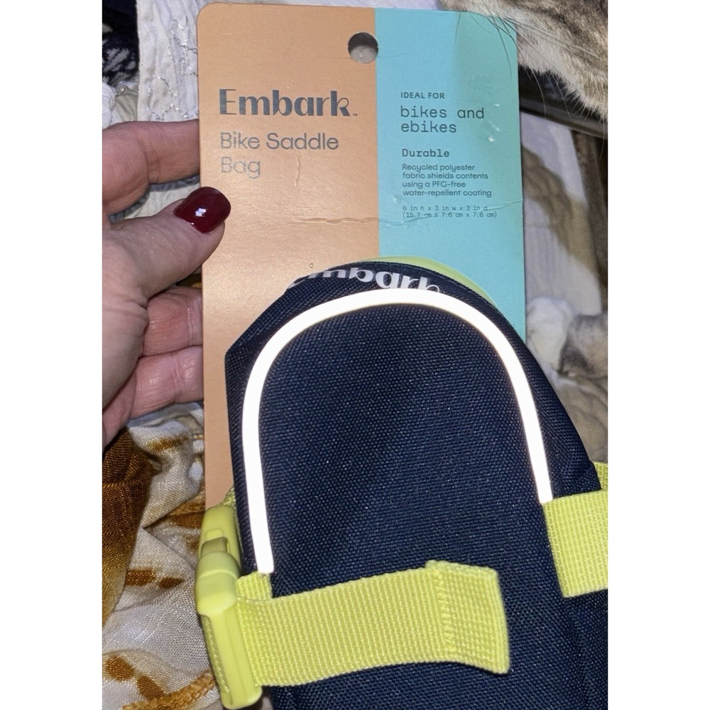 Embark Compact Blue and Green Bike Saddle Bags / an waist belt Set 3